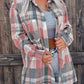 Pocketed Plaid Collared Neck Shacket - DAVERRI FASHIONS