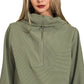 Zenana Ribbed High Neck Half Zip Pullover & Pants Set Outfit Sets