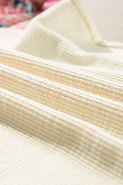 Printed Round Neck Balloon Sleeve Sweatshirt - DAVERRI FASHIONS