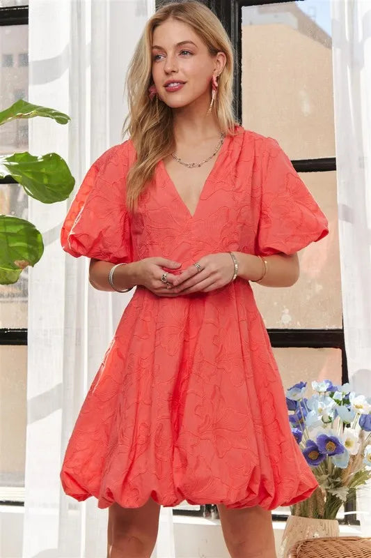 ADORA Puff Sleeve Floral Dress | Daverri Fashions