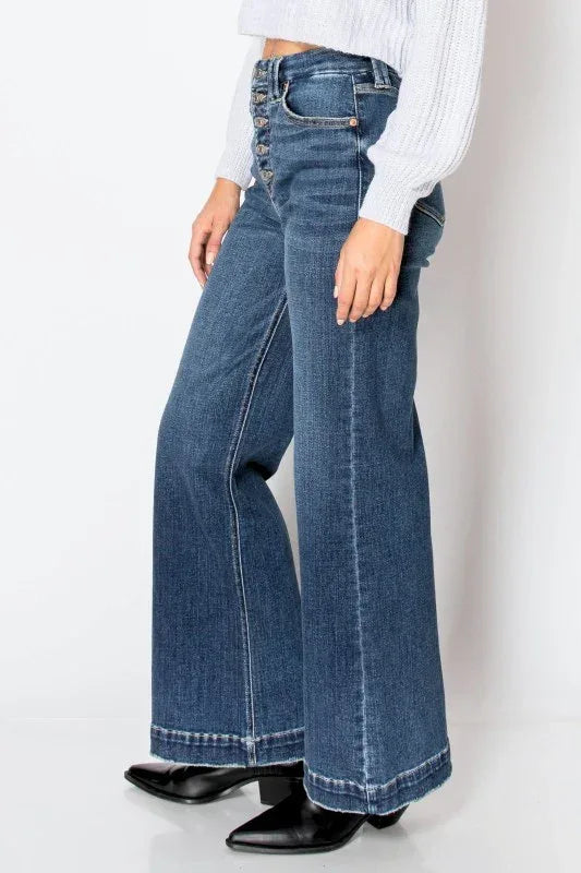 Artemis Vintage Tummy Control 90's Vintage Wide Jeans - DAVERRI FASHIONS