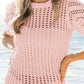 BiBi Crochet Knit Cover Up With Puff Sleeves Cover-Ups