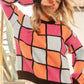 BiBi Multi Color Checker Pattern Sweater - DAVERRI FASHIONS