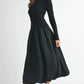 MABLE Ribbed Poplin Mix Midi Sweater Dress Midi Dresses
