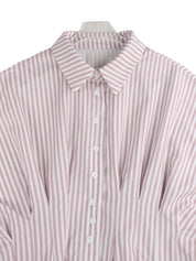 Striped Short Sleeve Button-Up Shirt | Daverri Fashions
