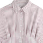 Striped Short Sleeve Button-Up Shirt - DAVERRI FASHIONS