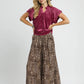 Umgee Crushed Velvet Pleated Blouse Blouses