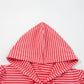 Striped Puff Sleeve Hoodie with Drawstring - DAVERRI FASHIONS