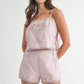 MABLE Embroidered Crop Top and Shorts Set