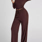 Daverri Fashions Full Size Casual Long Sleeve Top and Pants Set Plus Size - DAVERRI FASHIONS
