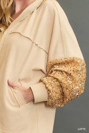 Umgee Sequined French Terry Jacket | Jackets Daverri Fashions