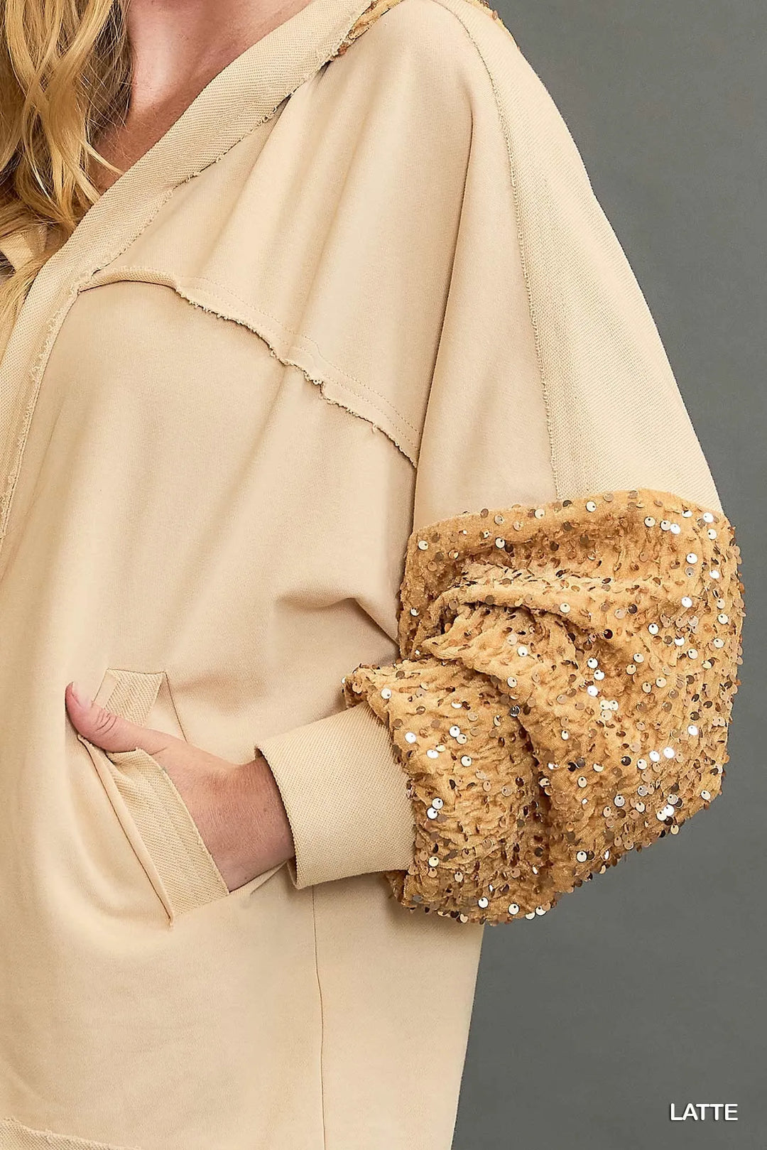 Umgee Sequined French Terry Jacket Jackets