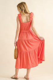 And The Why Smocked Ruffled Tiered Dress | Daverri Fashions