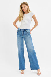 RISEN Full Size Low Rise Wide Leg Jeans | Jeans Daverri Fashions