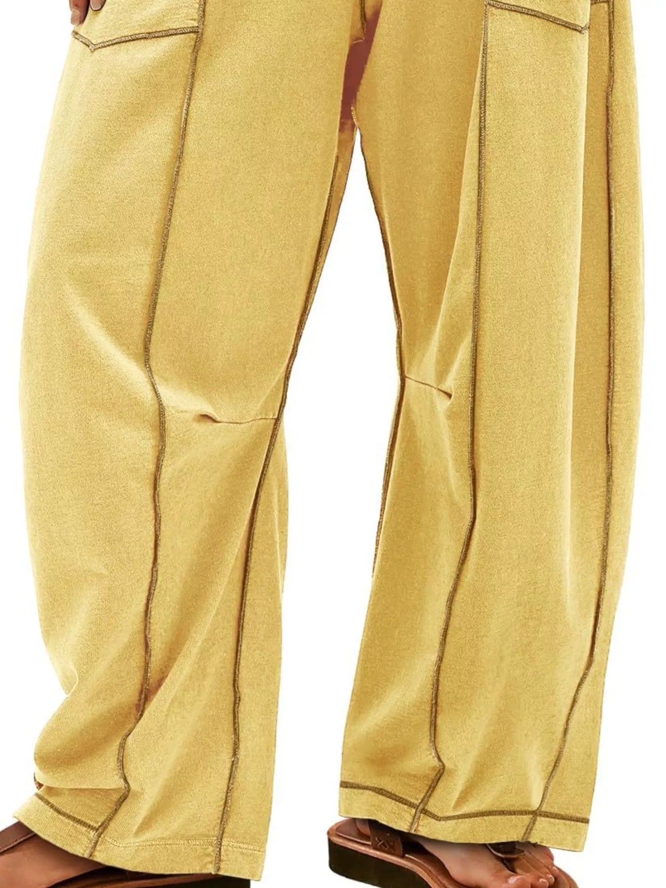 Drawstring Wide Leg Elastic Waist Pants | Pants Daverri Fashions