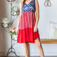 Heimish Full Size US Flag Theme Contrast Tank Dress S Red Multi S Tank Dresses