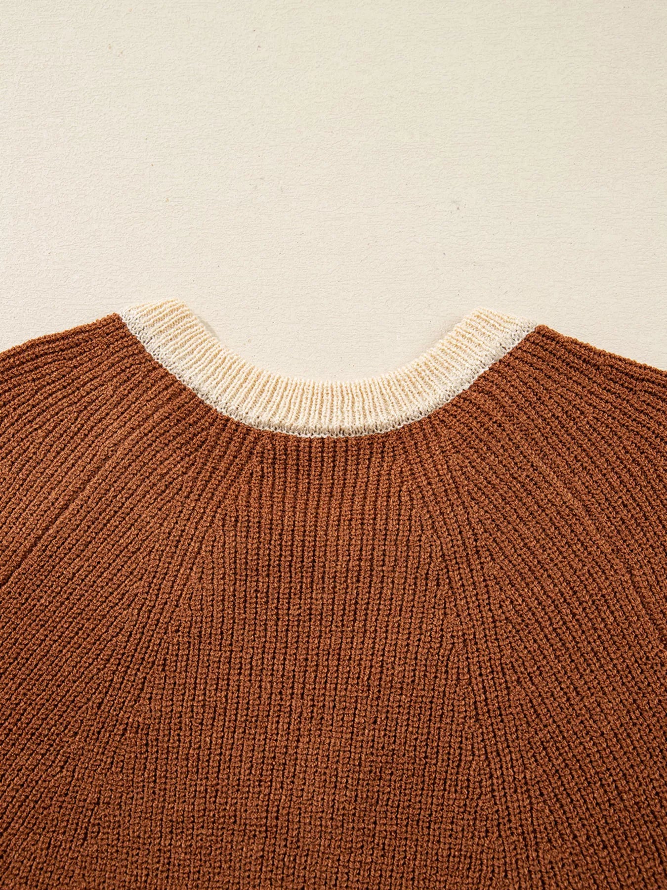 Contrast Knit V Neckline Cardigan | Cardigans Daverri Fashions