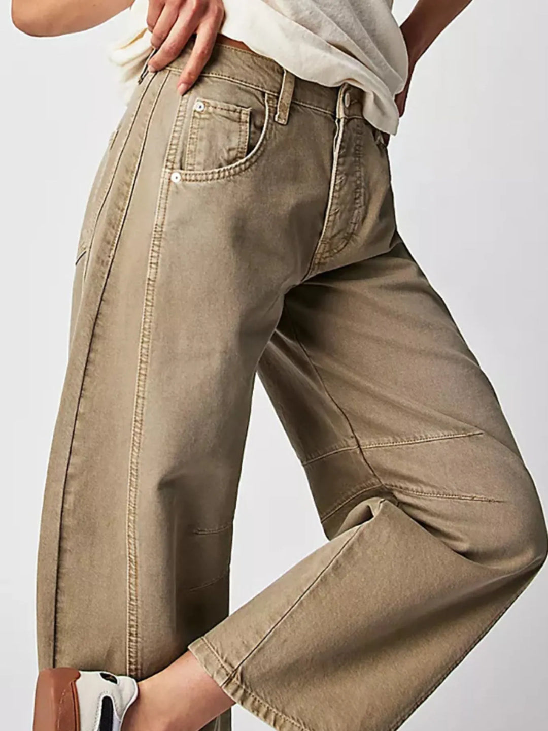 Wide Leg Relaxed Fit Barrel Jeans | Jeans Daverri Fashions