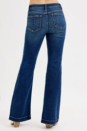 RISEN Full SIze Tummy Control Mid Rise Flare Jeans Plus SIze | Jeans Daverri Fashions