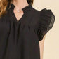 Umgee Full Size Layered Ruffle Sleeve Mini Dress Plus Size Mini Dresses
