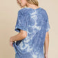 BOMBOM Tie-Dye Round Neck Short Sleeve T-Shirt