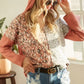 BiBi Popcorn Waffle Knit Hoodie with Print Block Front - DAVERRI FASHIONS