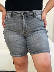 Judy Blue Full Size High Waist Washed Denim Shorts | Denim Shorts Daverri Fashions