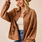 BiBi Corduroy Relaxed Fit Shacket with Back Pleat - DAVERRI FASHIONS