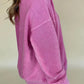 Notched Drop Shoulder Long Sleeve Sweatshirt - DAVERRI FASHIONS