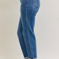 Judy Blue Full Size Mid Rise BF Classic Cuffed Jeans Plus Size - DAVERRI FASHIONS