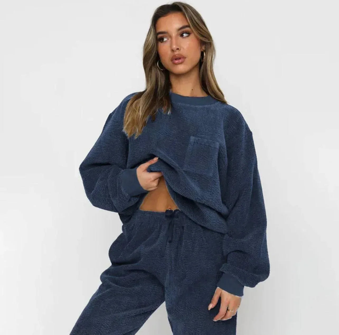 Corduroy Loungewear Set - DAVERRI FASHIONS