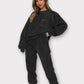 Corduroy Loungewear Set L Black Loungewear