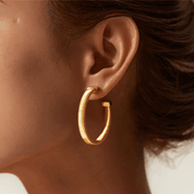 Golden Elegance Stainless Steel C Hoop Earrings Earrings