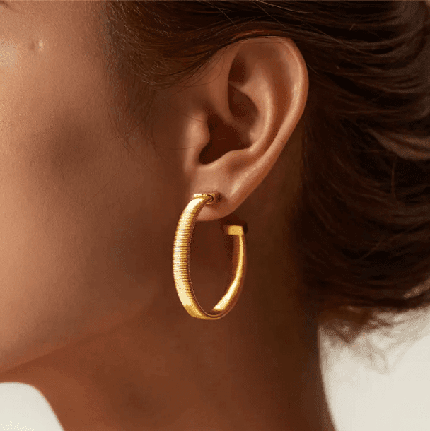 Golden Elegance Stainless Steel C Hoop Earrings Earrings