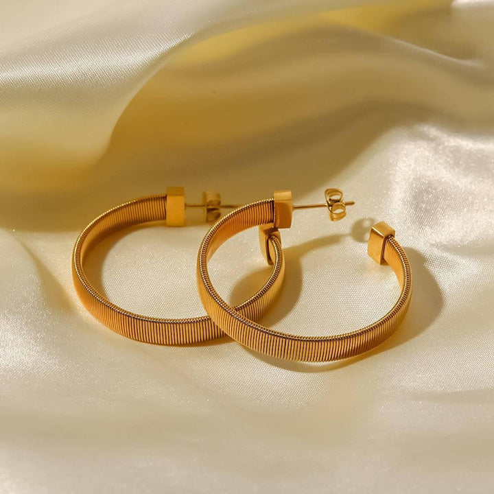 Golden Elegance Stainless Steel C Hoop Earrings Earrings