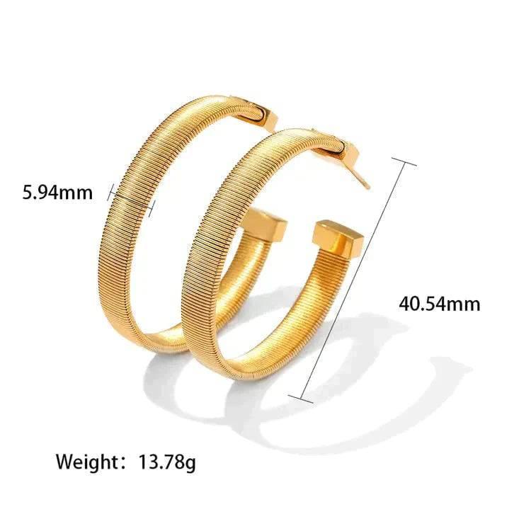 Golden Elegance Stainless Steel C Hoop Earrings Earrings