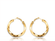 Golden twist hoop earrings Gold Earrings