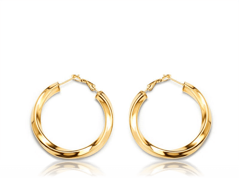 Golden twist hoop earrings Gold Earrings