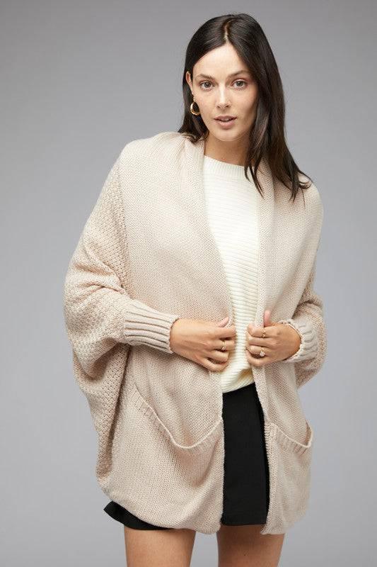 Dolman sleeve slouchy open cardigan Cardigans