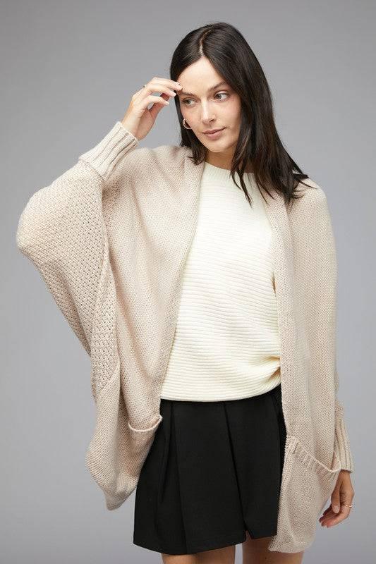 Dolman sleeve slouchy open cardigan Cardigans