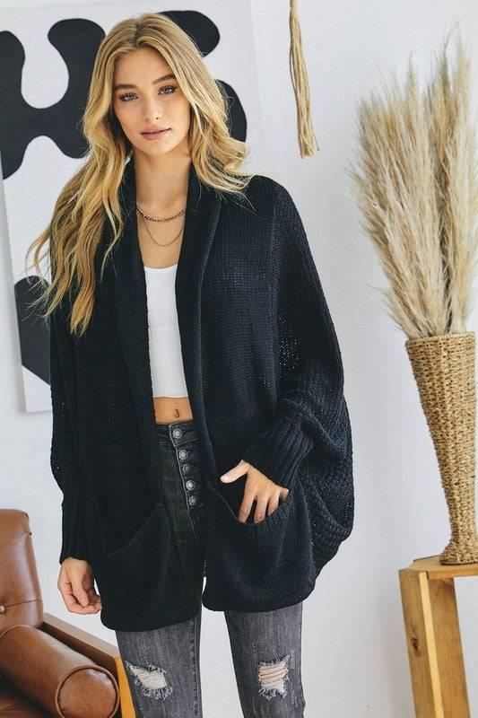 Dolman sleeve slouchy open cardigan Cardigans