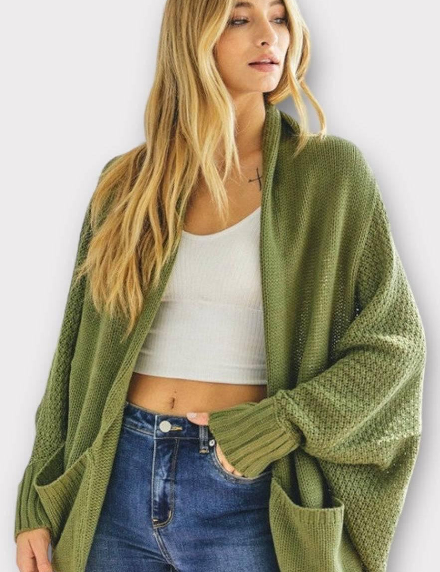 Dolman sleeve slouchy open cardigan Cardigans