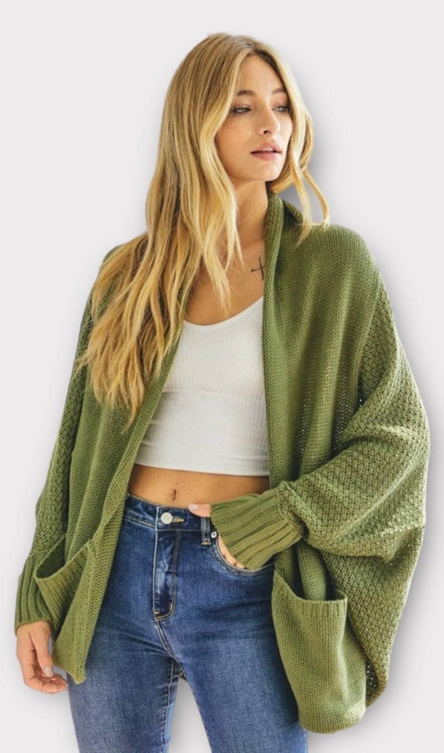 Dolman sleeve slouchy open cardigan Cardigans