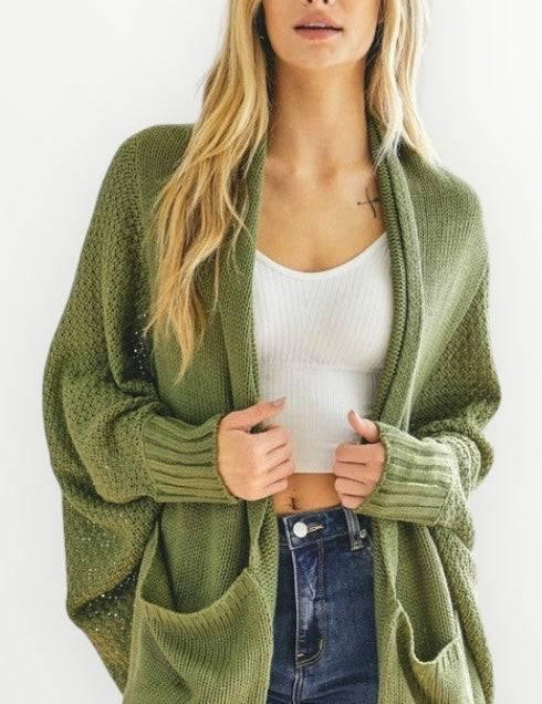 Dolman sleeve slouchy open cardigan Cardigans