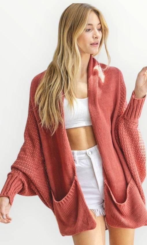 Dolman sleeve slouchy open cardigan Cardigans