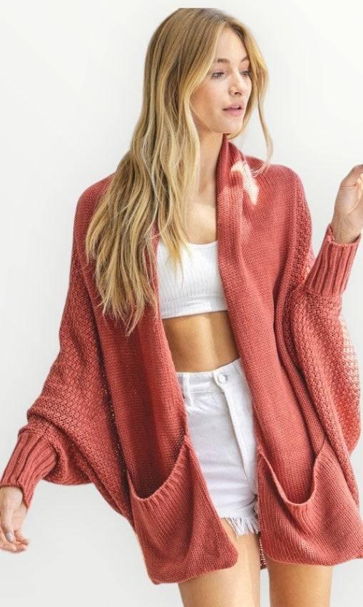 Dolman sleeve slouchy open cardigan Cardigans