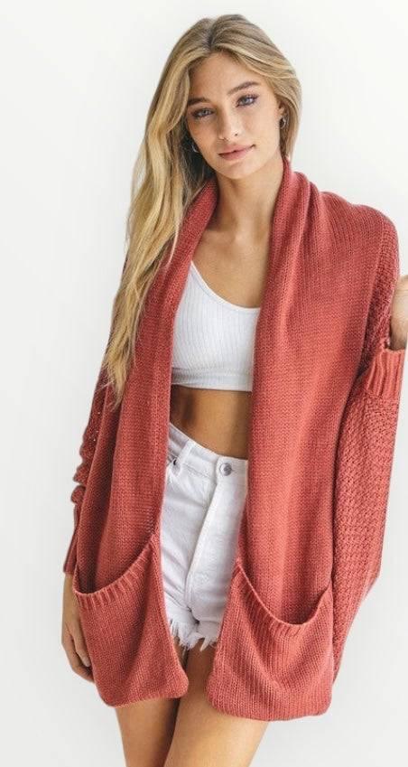 Dolman sleeve slouchy open cardigan Cardigans