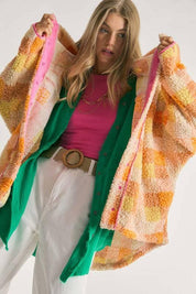 Plus Kelly Green Plaid Hooded Jacket Coats & Jackets