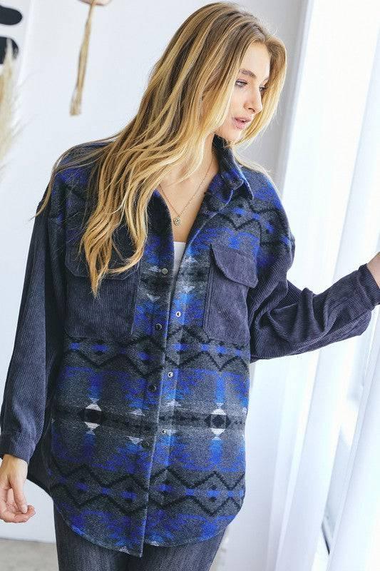 Plaid button-down pocket shacket Shackets