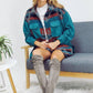 Plaid button-down pocket shacket Teal Green Shackets